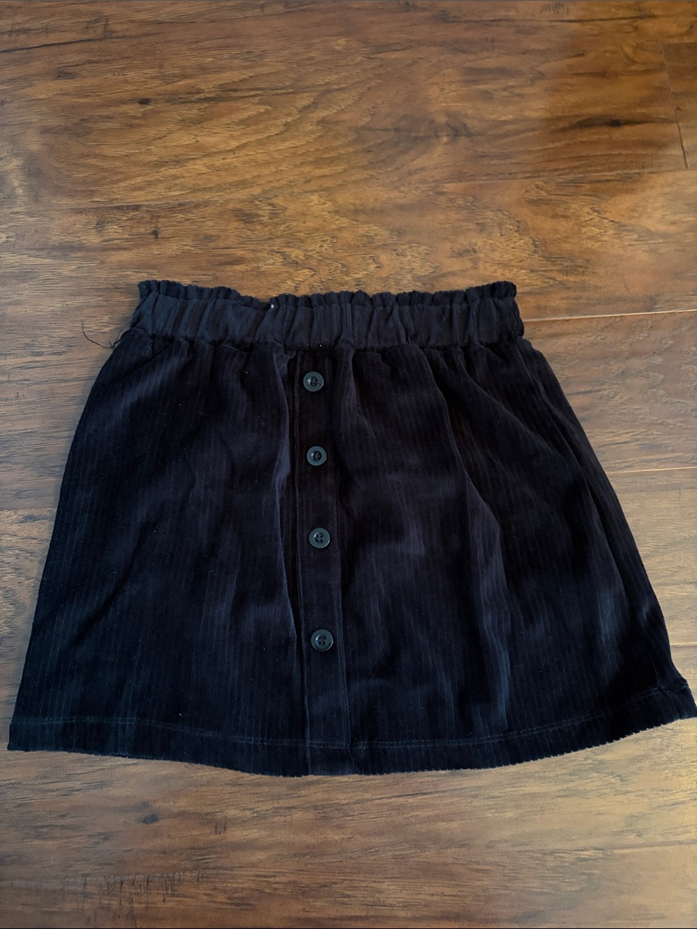 btween Black Corduroy Button-Front Skirt Girls 8